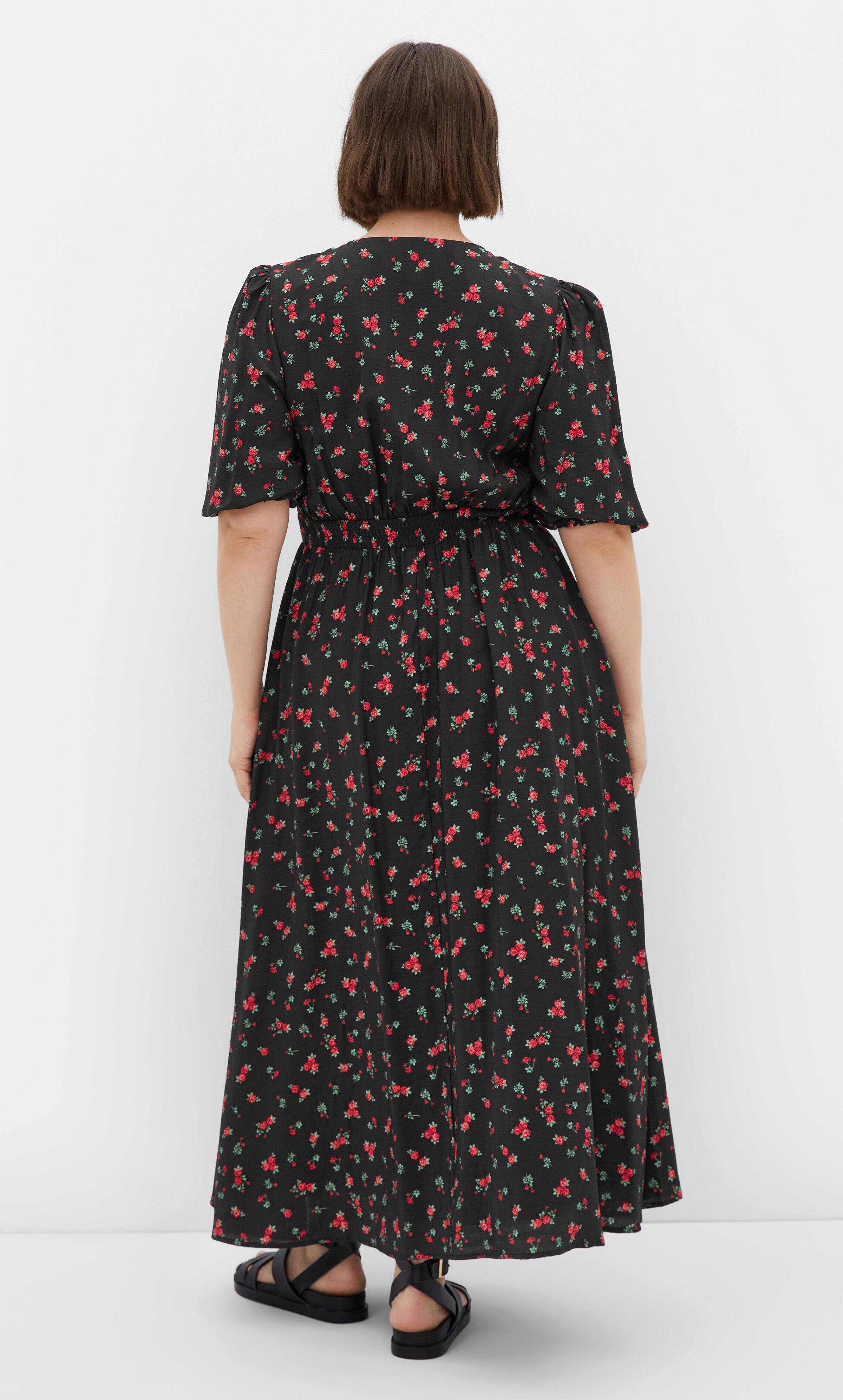 Jolene Print Maxi Dress - black, RED, alternate image number 2