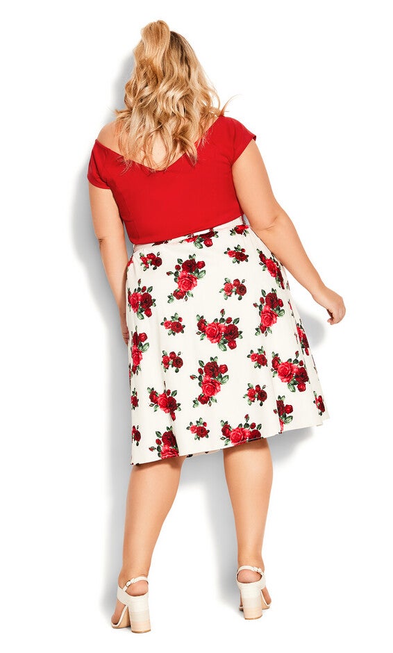 Vintage Rose Skirt - ivory, WHITE, alternate image number null
