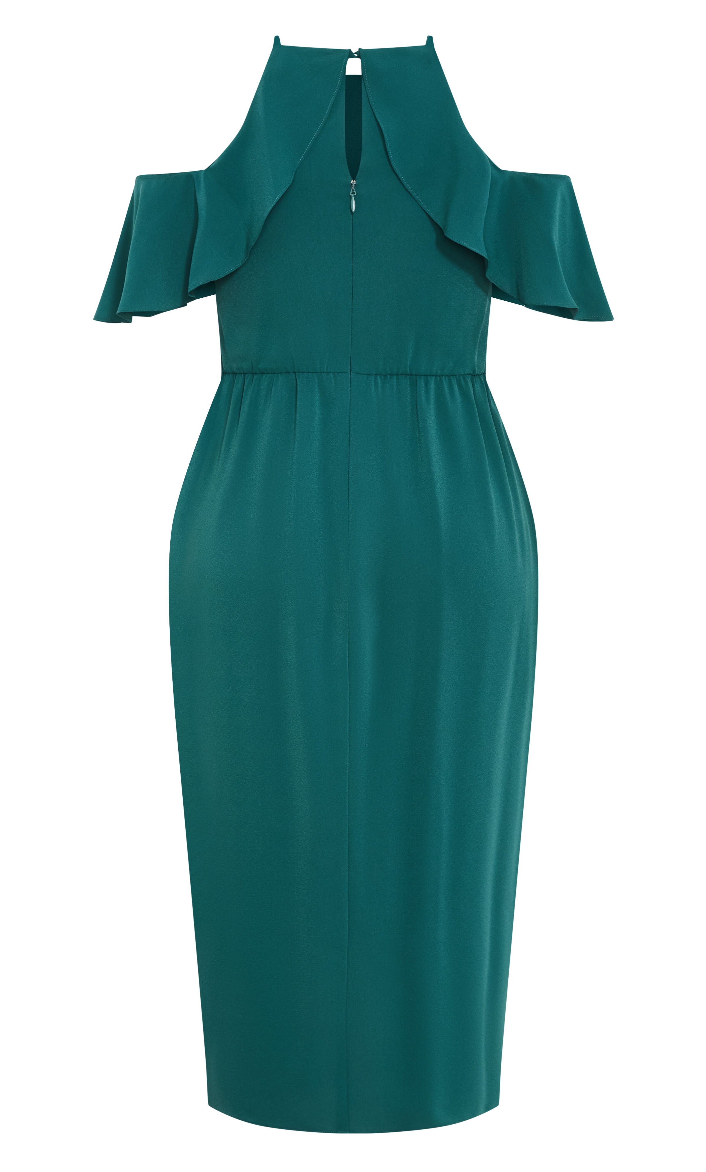 Love Siren Ruffle Shoulder Dress, GREEN, alternate image number 5