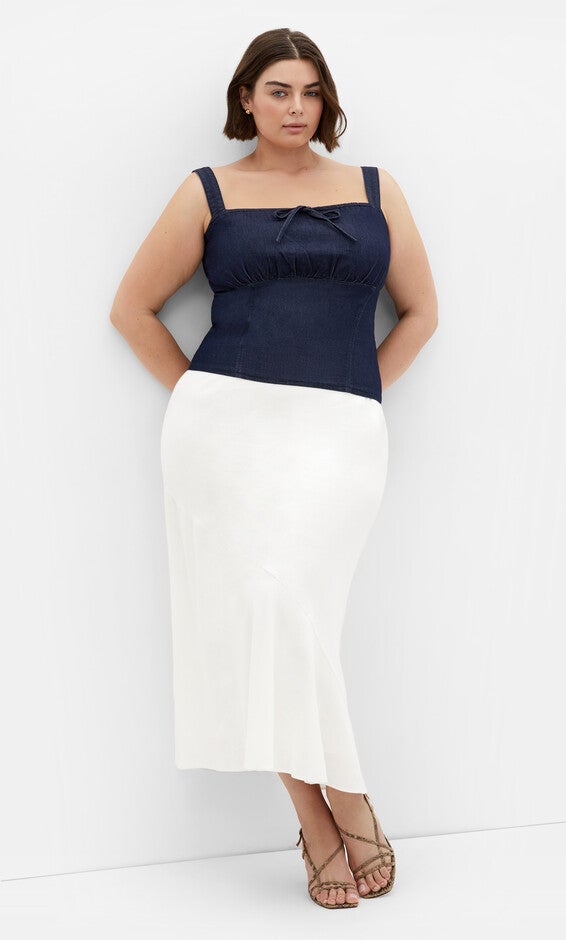 Abbie Denim Top - dark denim, BLUE, alternate image number 2