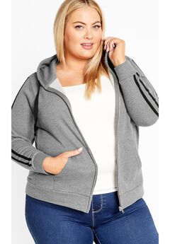 Side Stripe Zip Hoodie