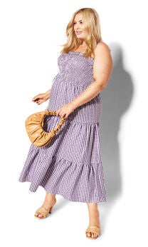 Gingham Maxi Dress - petunia