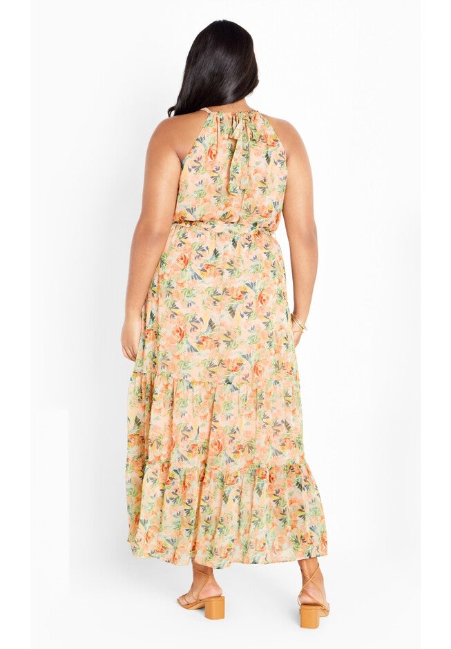 Callie Print Tier Maxi Dress - miami mini, ORANGE, alternate image number 2