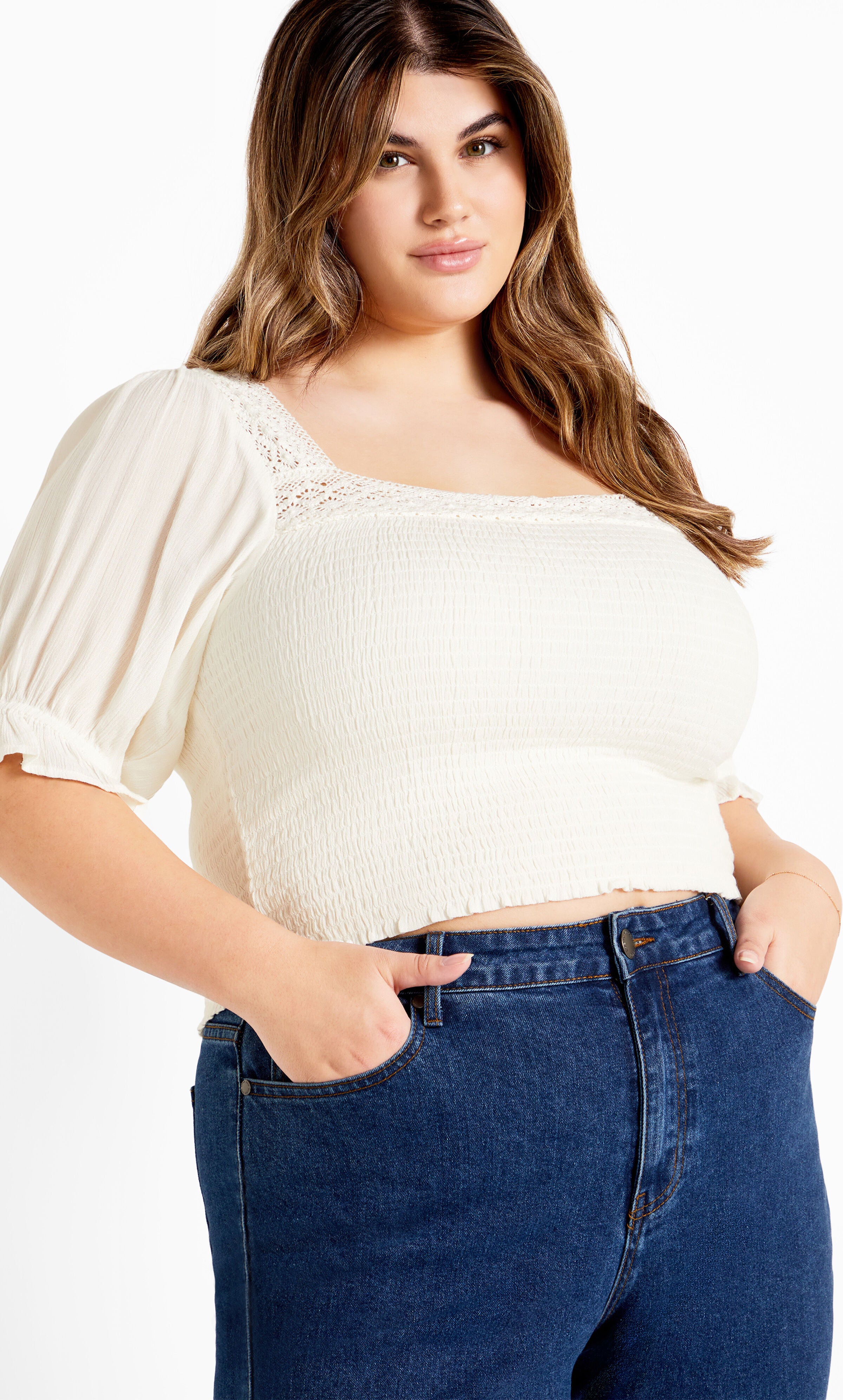 Aurora Plain Top - ivory, BEIGE, hi-res image number 0