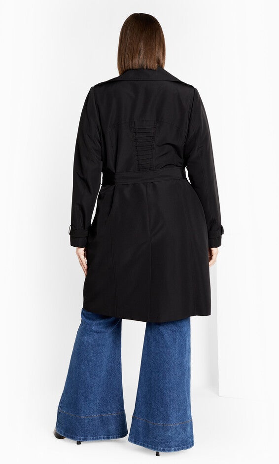 Classic Corset Trench - black, BLACK, alternate image number null