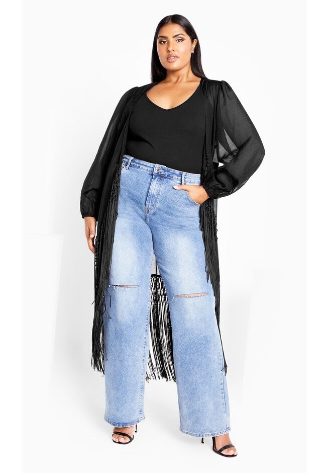 Calypso Fringe Jacket - black, BLACK, on-hover image number null