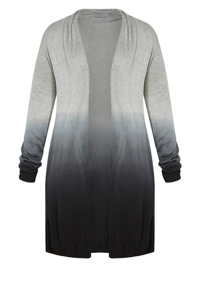 Mina Dip Dye Cardigan, GREY, alternate image number 2