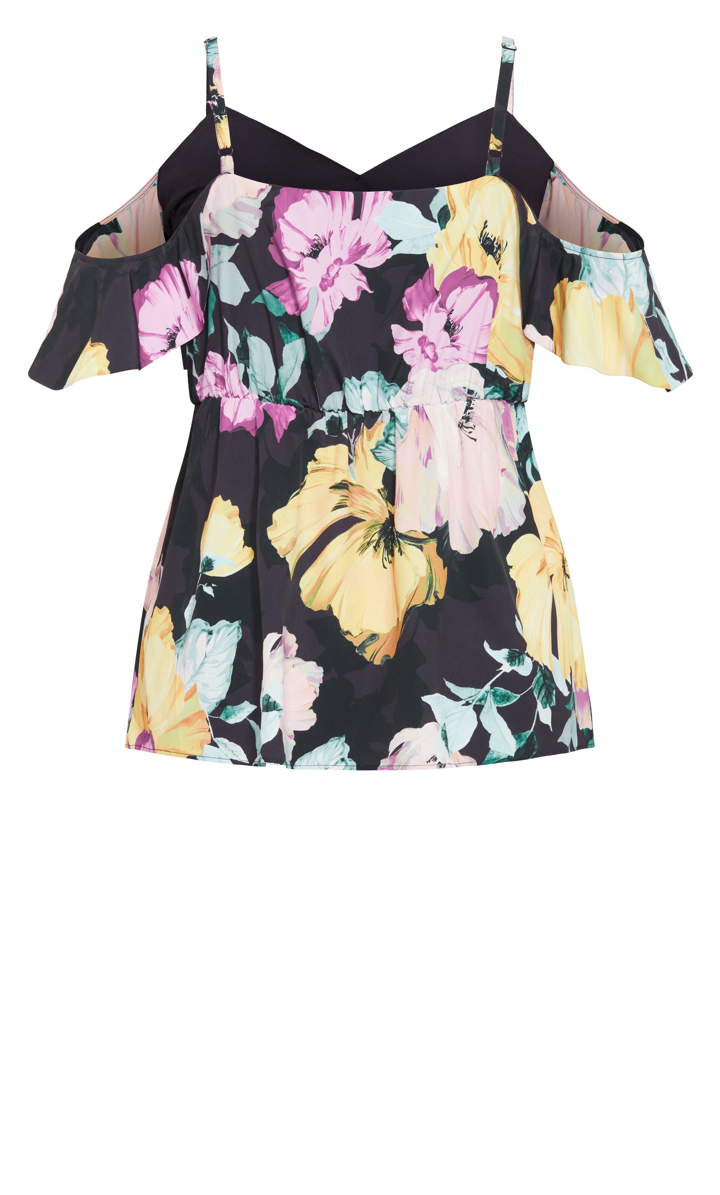 Kallie Print Top - black, BLACK, alternate image number 5