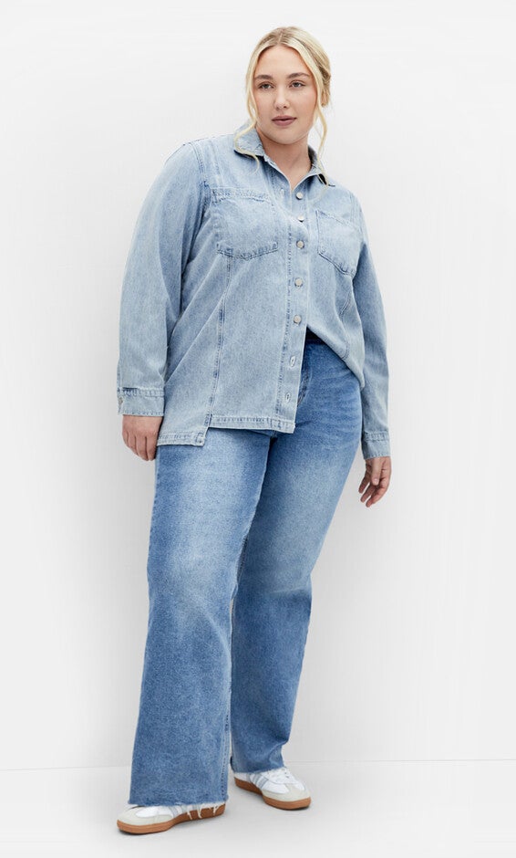 Liv Denim Shirt - mid denim, BLUE, alternate image number 3
