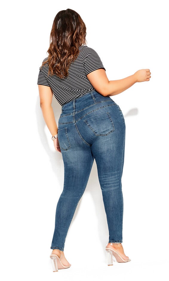Harley Rip Corset Jean - denim, BLUE, alternate image number null