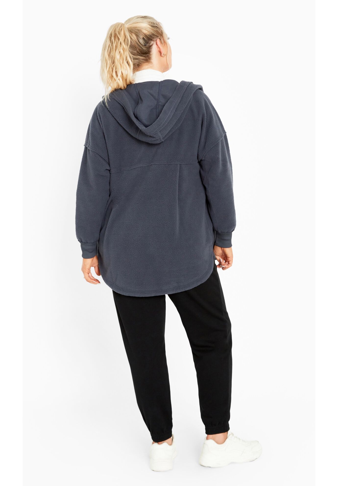 Weekender Hooded Fleece Jacket, STEEL, alternate image number 3