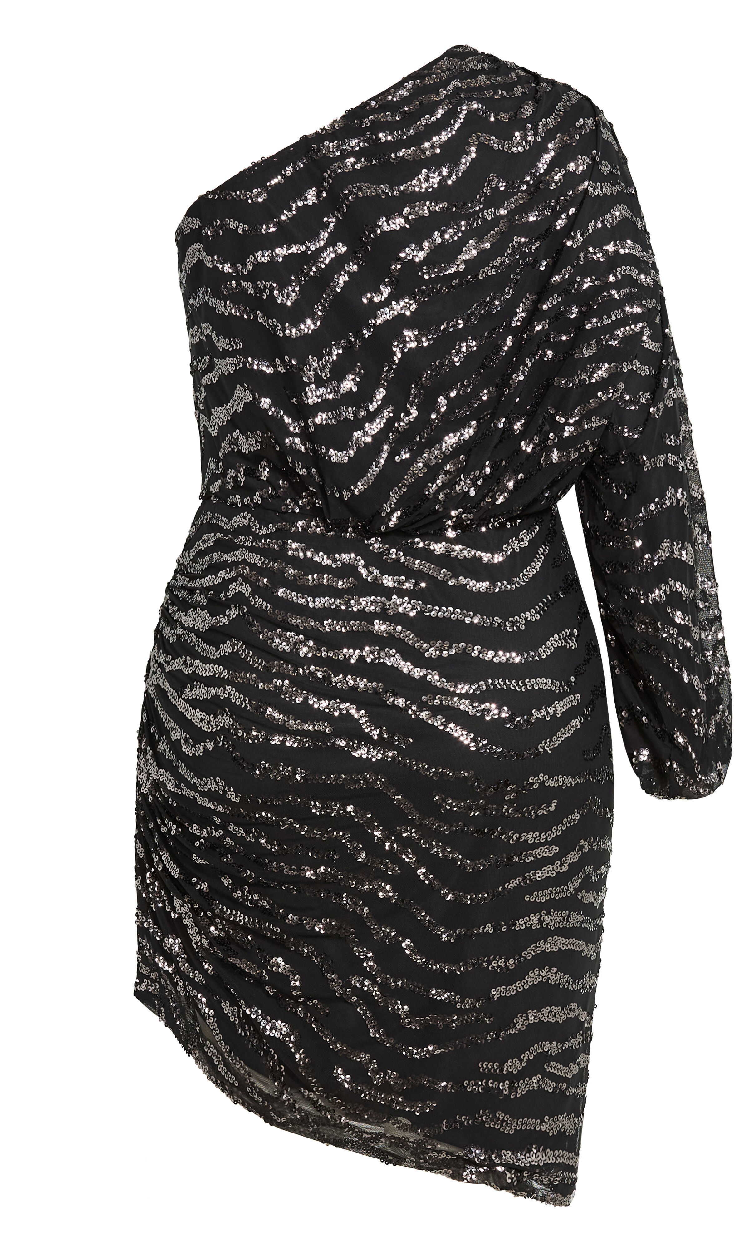 Sequin Stripe Dress, GRAY, alternate image number 4