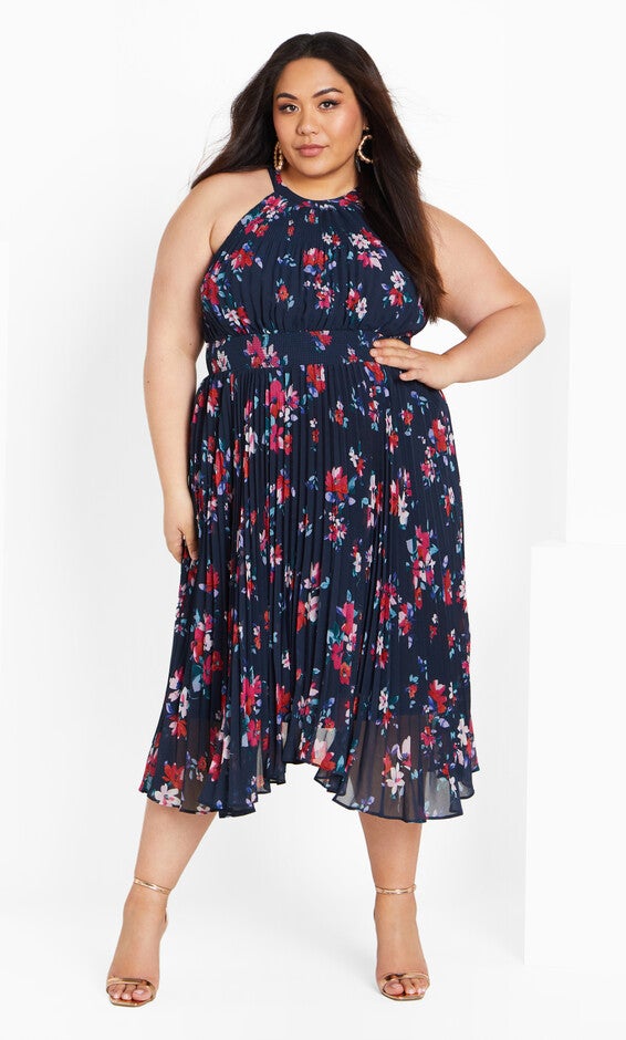 Miriam Print Dress - navy, NAVY LOTTE BUNCH, alternate image number null