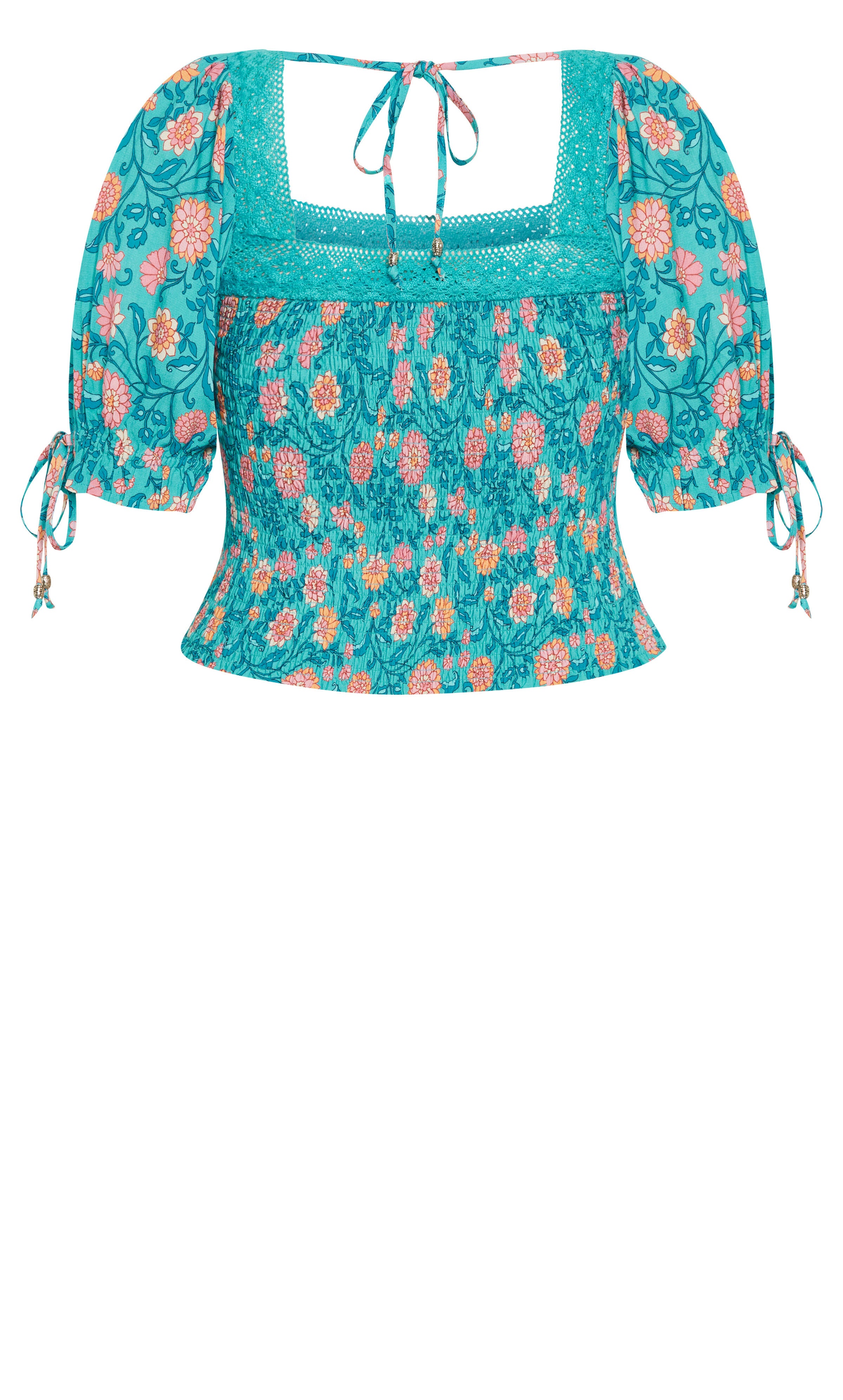 Aurora Print Top - turquoise, BLUE, alternate image number 5