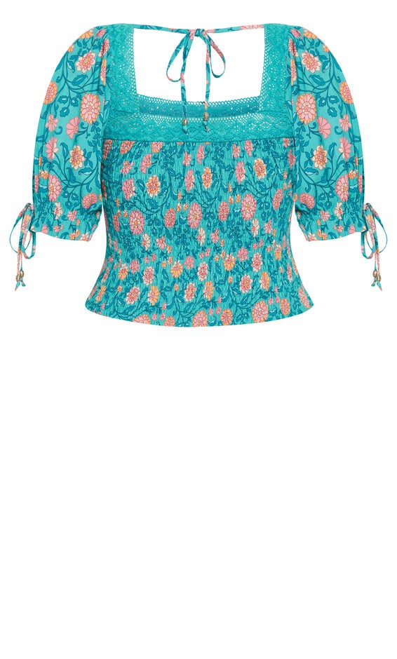 Aurora Print Top - turquoise, BLUE, alternate image number 5