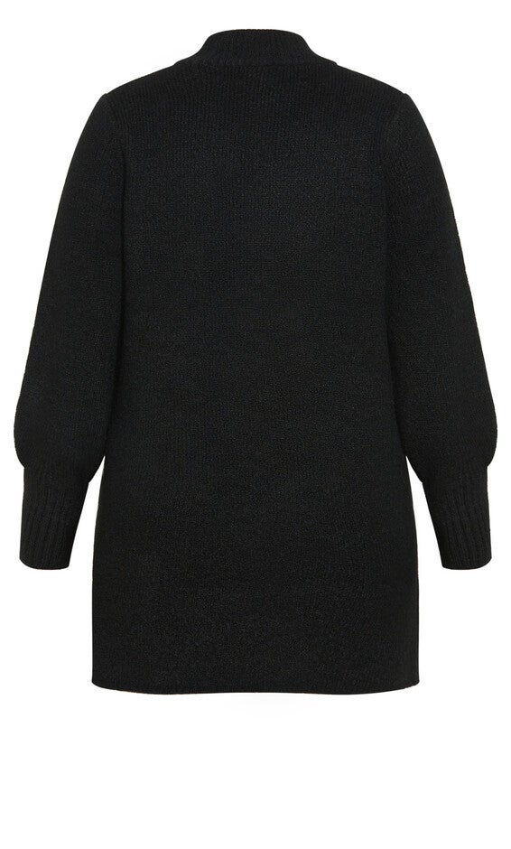 Longline Split Sweater - black, BLACK, alternate image number 4