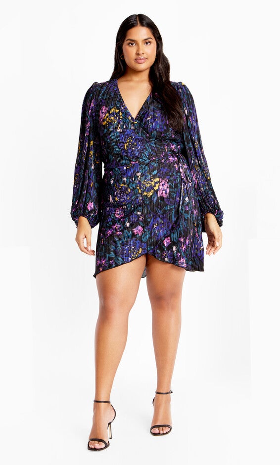 Kira Print Dress - black, ETCHED, alternate image number 1