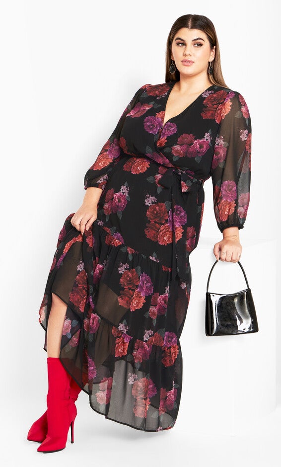 Monique Print Maxi Dress - black, PRIZE, hi-res image number null