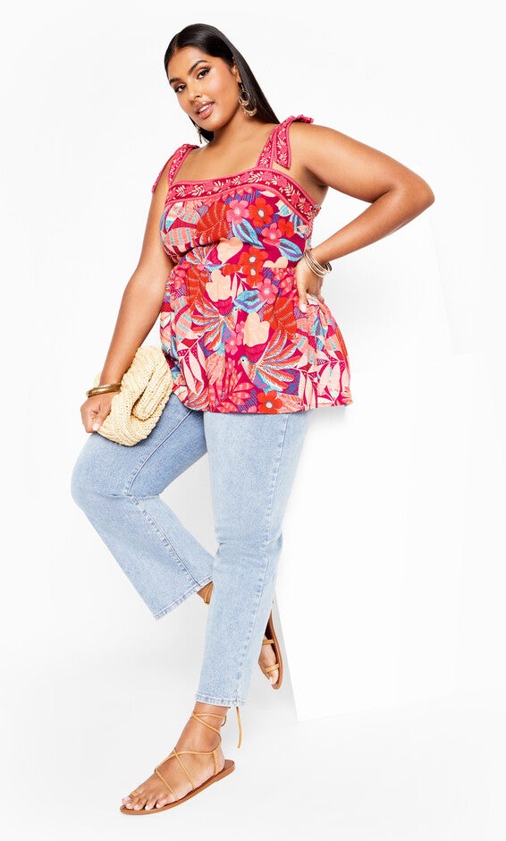 Paradiso Print Top - pink, PINK, alternate image number 1
