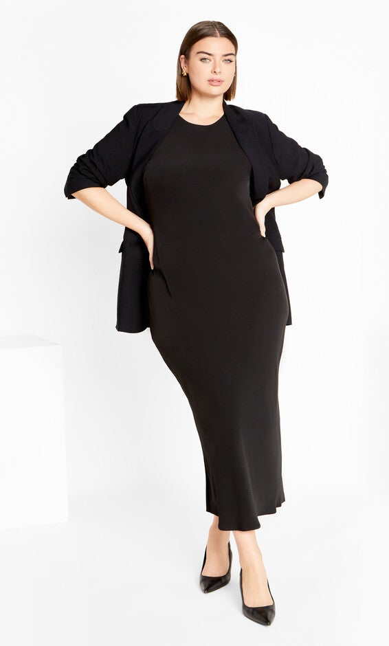 Halter Slip Dress - black, BLACK, alternate image number null