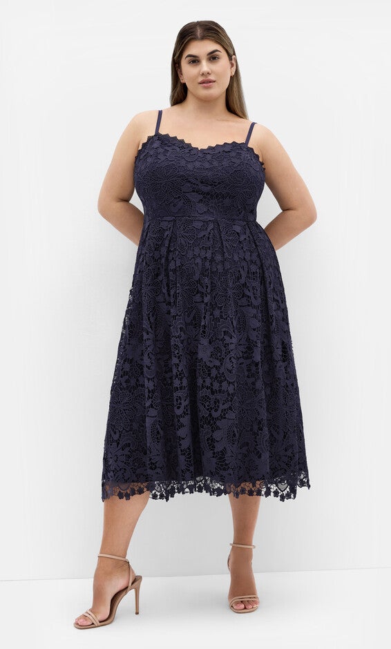 Scarlet Lace Dress - navy, BLUE, hi-res image number 0