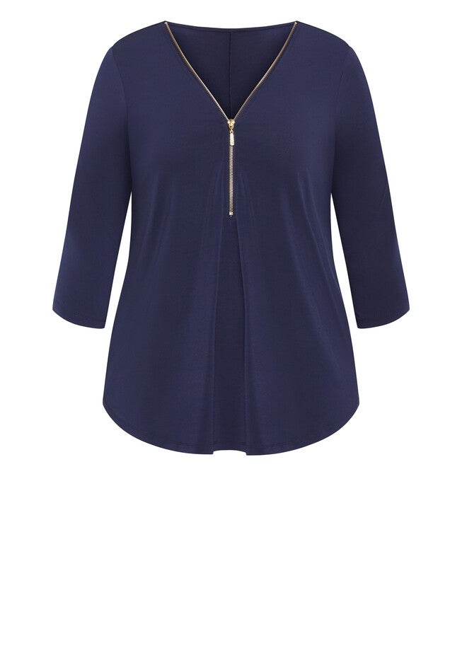 Fiona Zip Top, NAVY, alternate image number null