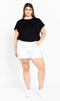 Ripped Love Short - ivory