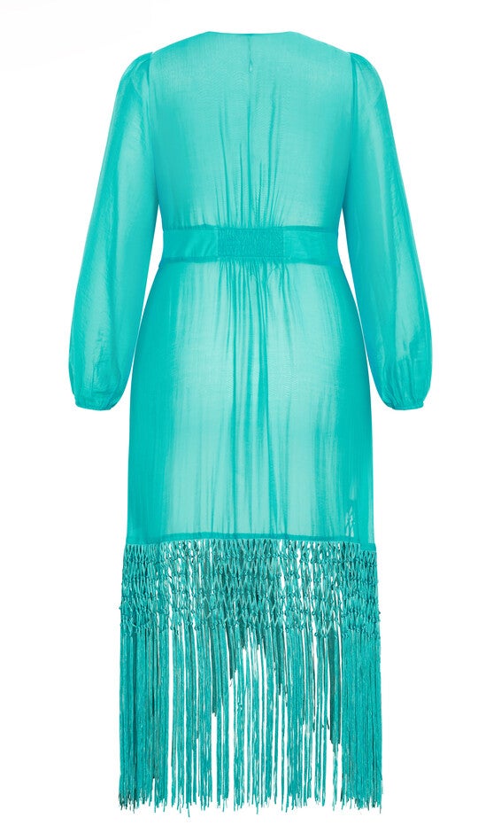 Calypso Fringe Jacket - lagoon, BLUE, alternate image number null