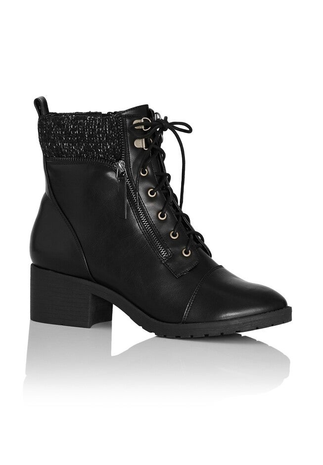 Rita Wide Width Brown Ankle Boot, BLACK, on-hover image number null