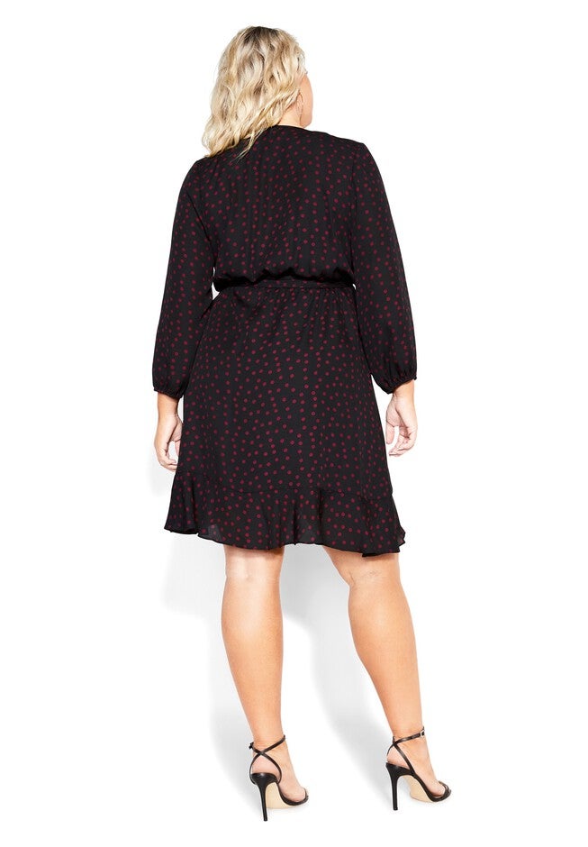 Amber Frill Dress - garnet, BLACK RED DOT, alternate image number null