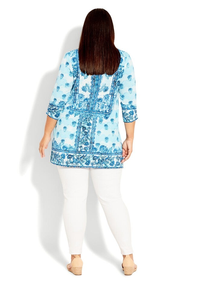 Treasured Placement Tunic, AQUA SPLASH, alternate image number 7