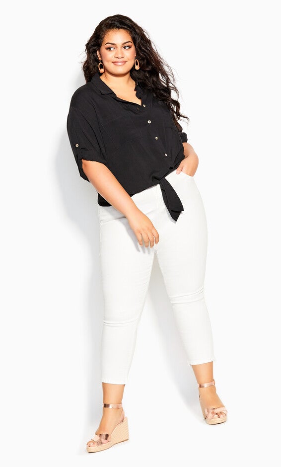 Tropical Tie Top - black, BLACK, alternate image number null