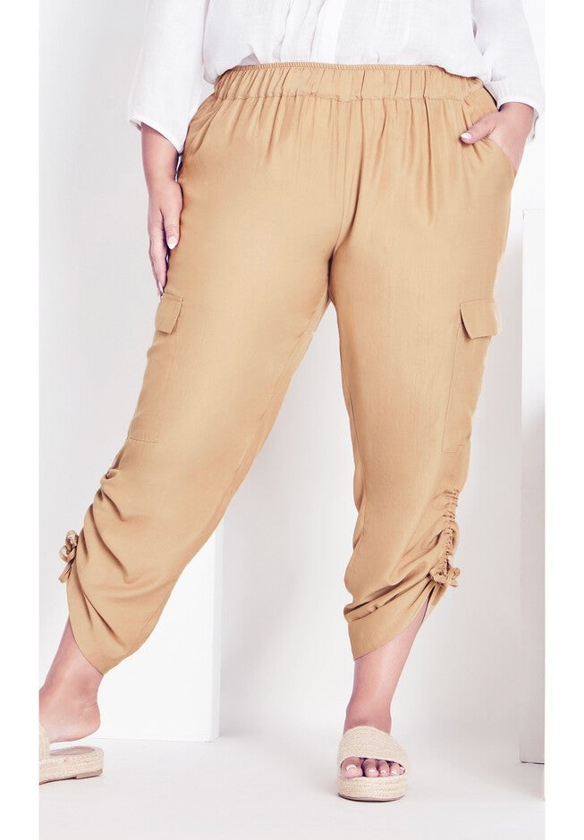Shiloh Ruched Pant, STONE, alternate image number null