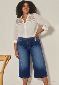 Butter Denim Wide-Leg Crop