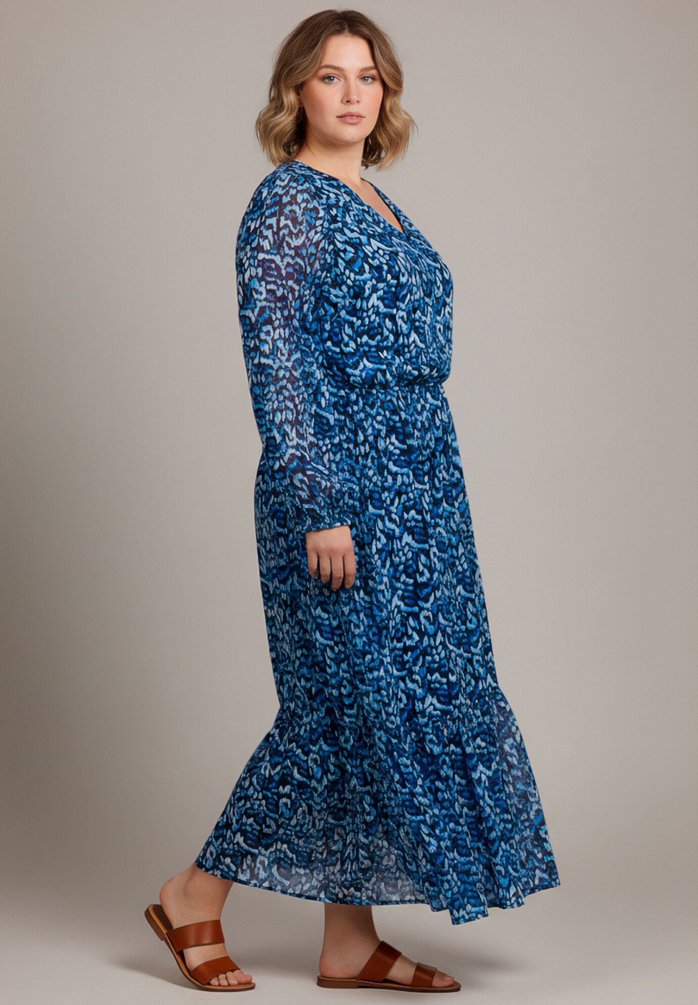Maxi Tiered Dress, BLUE BRUSH TIDE, alternate image number 2