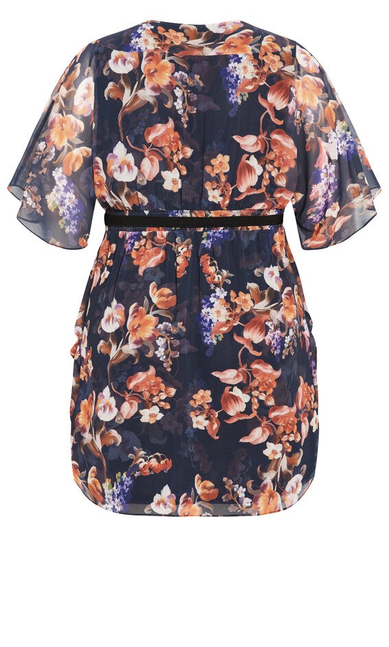 Color Wrap Print Dress - navy, NAVY NIGHT BOUQUET, alternate image number 4