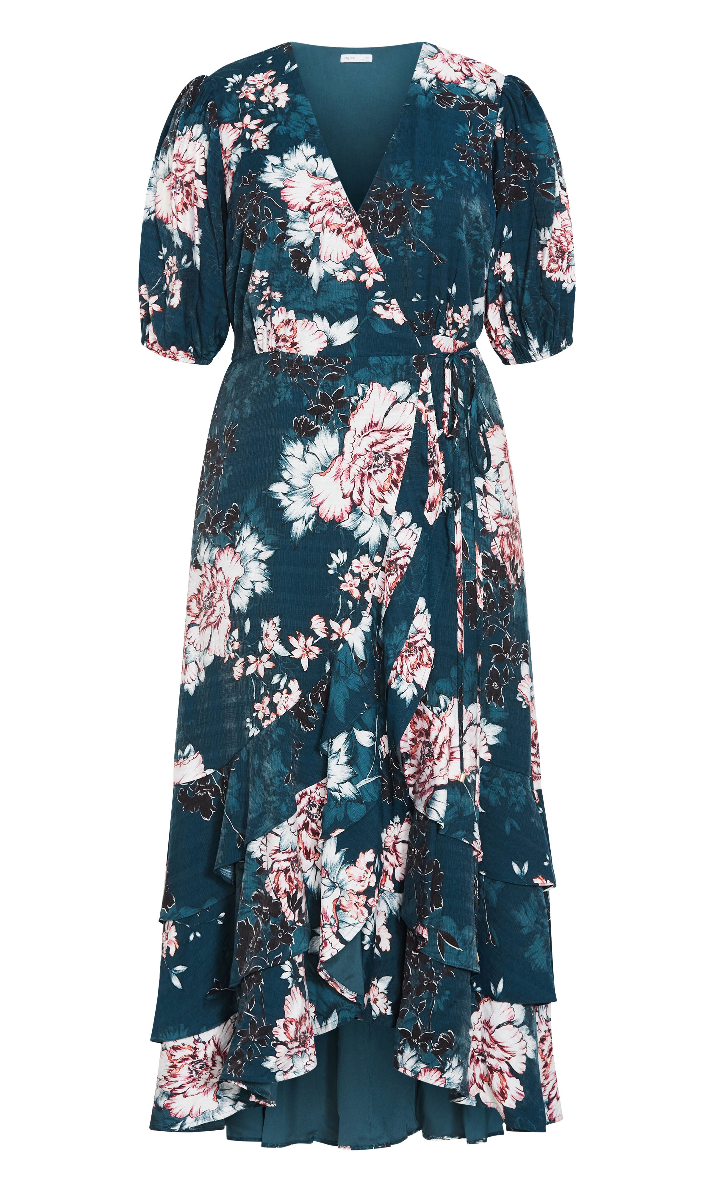 Bea Floral Dress - jade, GREEN, alternate image number 4