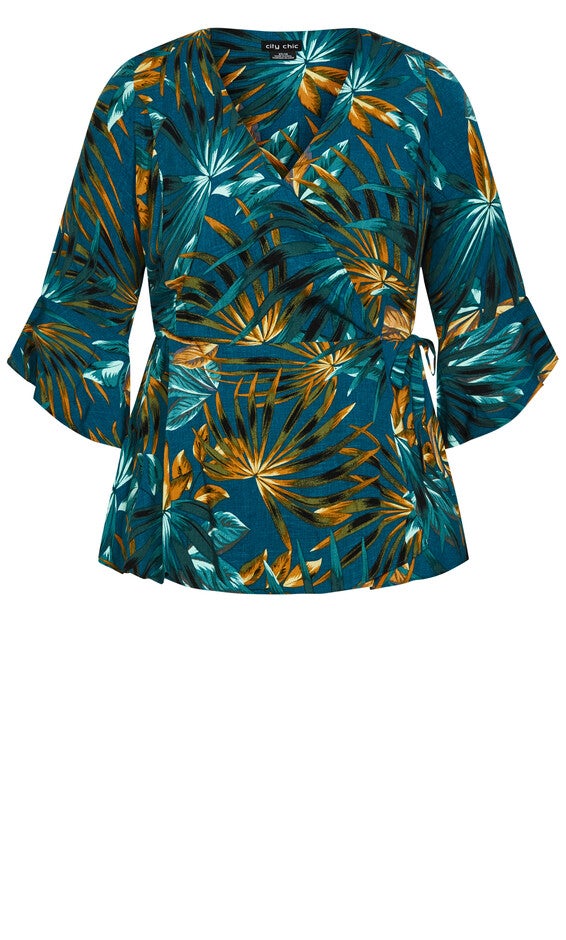 Island Print Top - teal, BLUE, alternate image number null