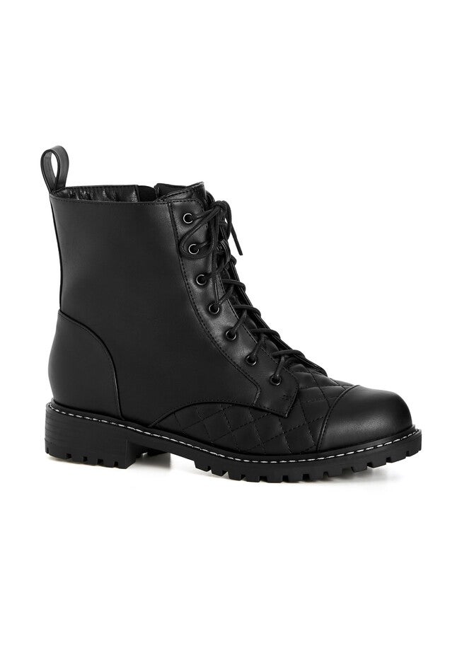 WIDE FIT Lace Up Ankle Boot - black, BLACK, on-hover image number 1