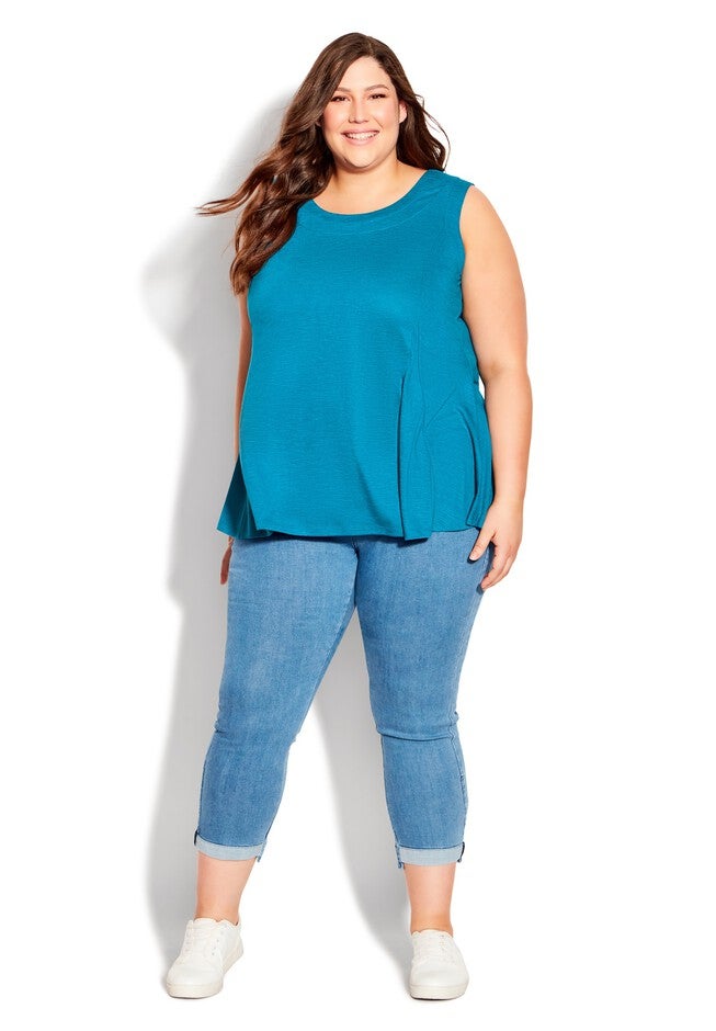 Fit N Flare Tank, MYKONOS BLUE, alternate image number 4