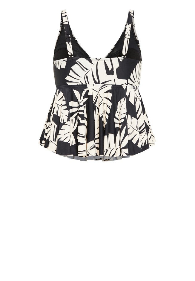 Palma Print Tankini - black, BLACK, alternate image number 4