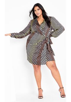 Genevieve Print Dress - black