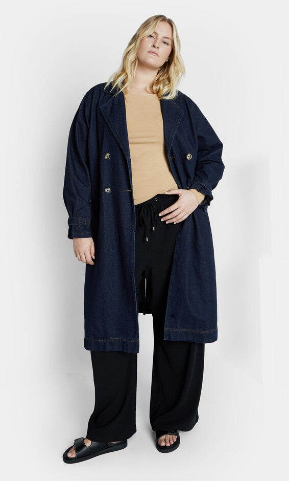 Laylo Trench Coat - dark denim, BLUE, alternate image number null