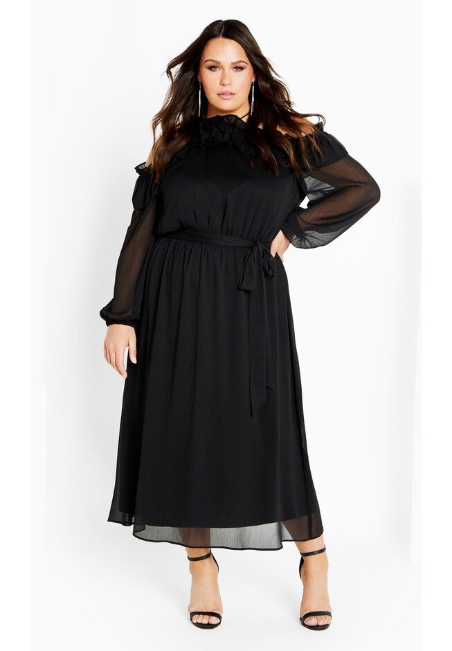 Nikita High Neck Flower Dress - black, BLACK, on-hover image number 1
