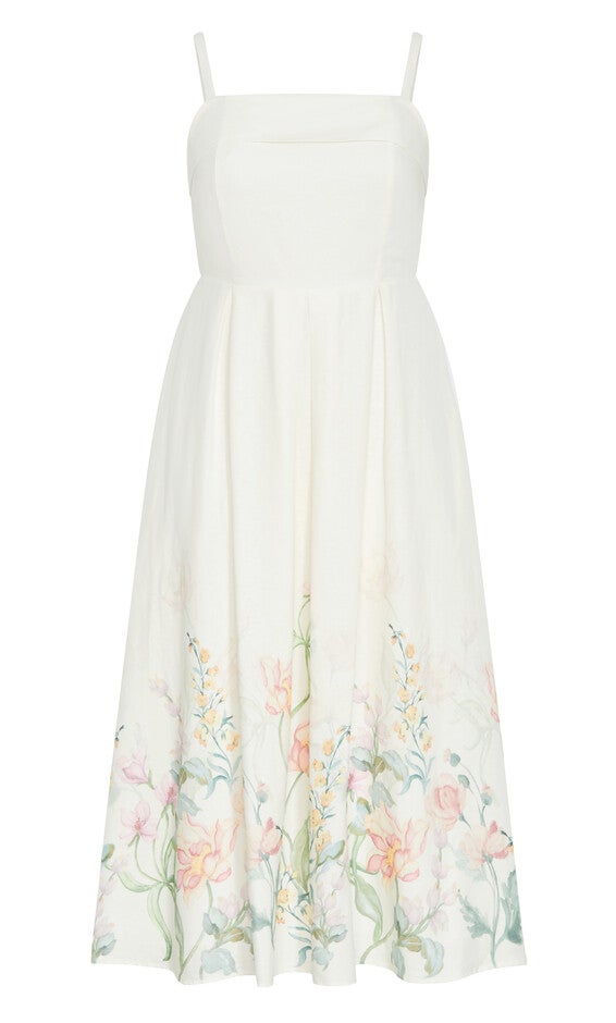 Love Fleur Linen Dress - ivory, CREAM, alternate image number null
