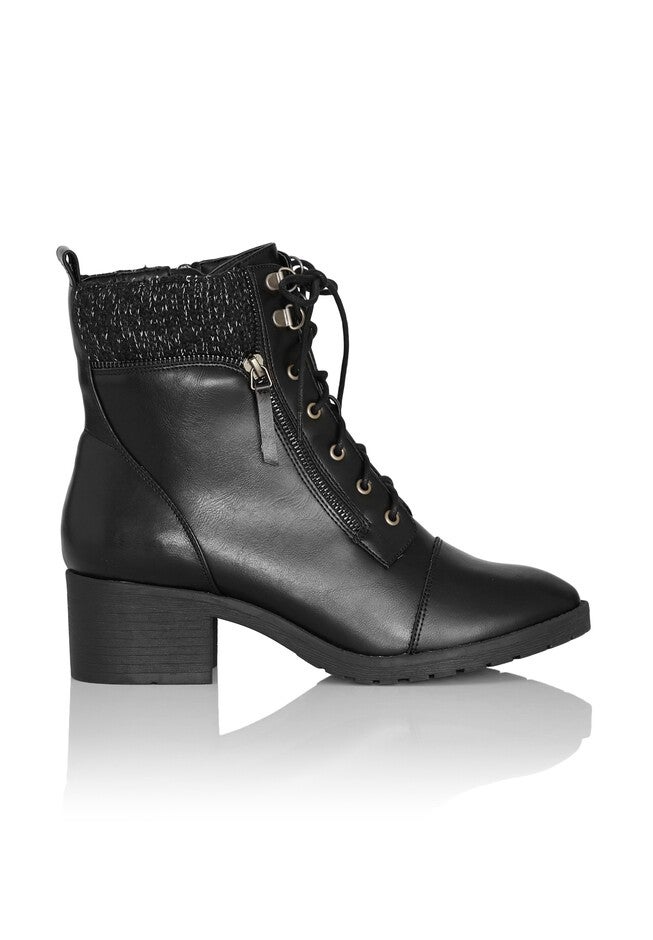 Rita Wide Width Brown Ankle Boot, BLACK, alternate image number null