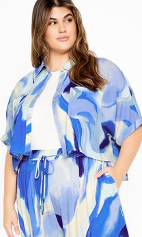 Esme Print Shirt - blue