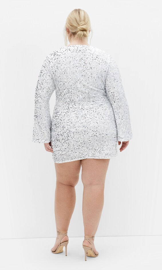 Sequin Neptune Dress - silver, GRAY, alternate image number 1