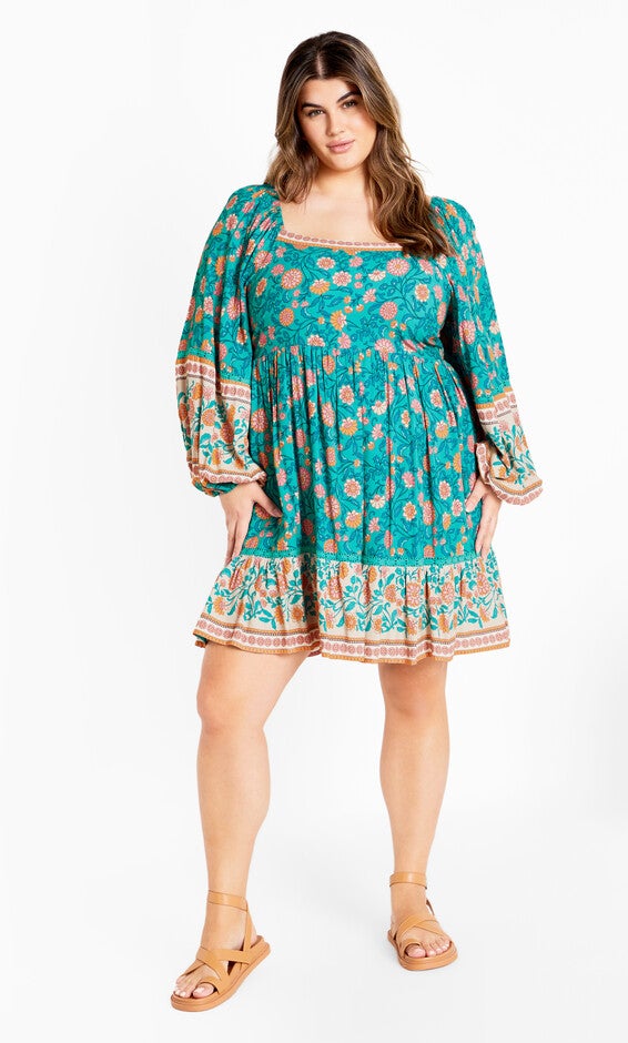 Aurora Mini Dress - gardenia, TURQUOISE, alternate image number null