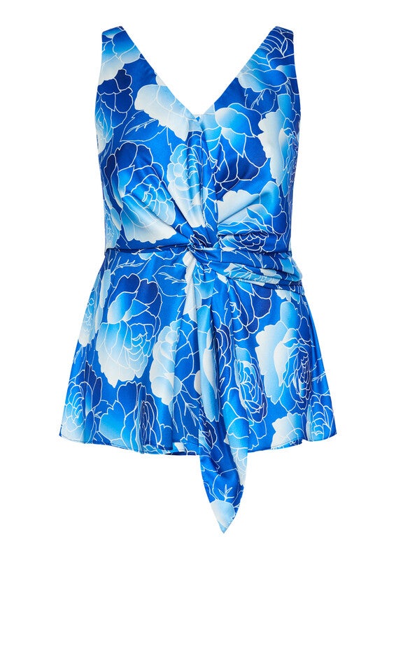 Serena Print Top - soft blue, BLUE, alternate image number null